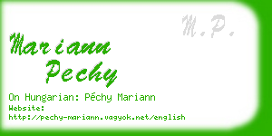 mariann pechy business card